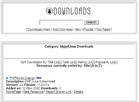 Downloads module